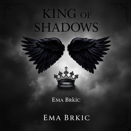 A stunning book cover design featuring the title 'King of Shadows' at the top in an elegant, bold font that conveys a sense of mystery and magic