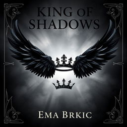 A stunning book cover design featuring the title 'King of Shadows' at the top in an elegant, bold font that conveys a sense of mystery and magic