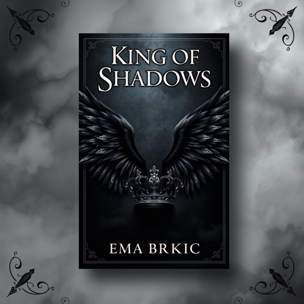 A stunning book cover design featuring the title 'King of Shadows' at the top in a bold, elegant font that exudes a sense of mystery and enchantment