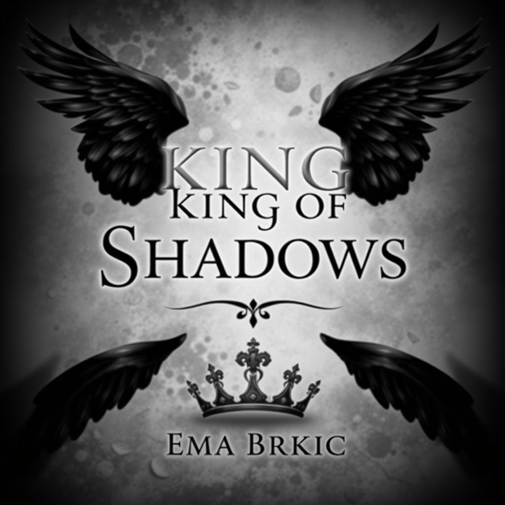 A visually striking book cover design featuring the title 'King of Shadows' prominently displayed in the center, with elegant, bold typography that conveys mystery and allure