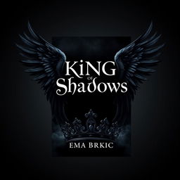 A visually striking book cover design featuring the title 'King of Shadows' prominently displayed in the center with a captivating, elegant font that evokes a sense of mystery