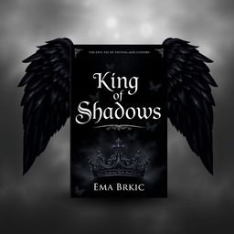 A visually striking book cover design featuring the title 'King of Shadows' prominently displayed in the center with a captivating, elegant font that evokes a sense of mystery