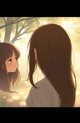 A nostalgic scene featuring a girl with an oldish vibe, with her warm, soft features