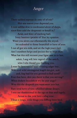 A collection of deeply emotional poems exploring the themes of sadness, depression, anger, and loneliness