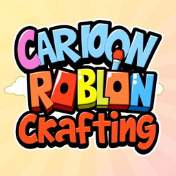 A vibrant and playful logo for a YouTube channel named 'Cartoon Crafting'