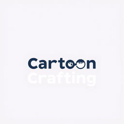 A minimalist logo for a YouTube channel named 'Cartoon Crafting', centered around Roblox Studio cartoons
