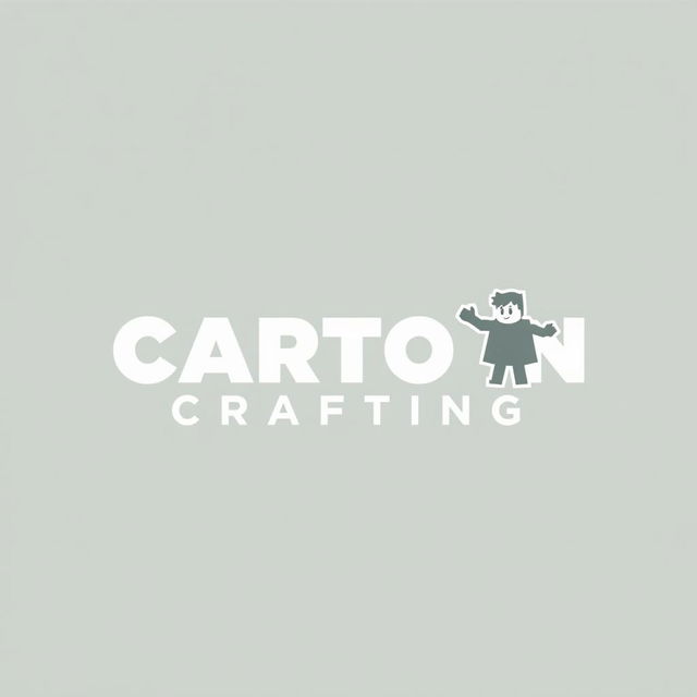 A minimalist logo for a YouTube channel named 'Cartoon Crafting', centered around Roblox Studio cartoons