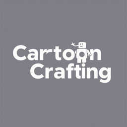 A minimalist logo for a YouTube channel named 'Cartoon Crafting', focused on Roblox Studio cartoons