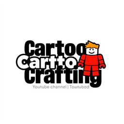 A minimalist logo for a YouTube channel named 'Cartoon Crafting', focused on Roblox Studio cartoons