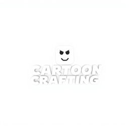 A minimalist logo design for a channel named 'Cartoon Crafting', dedicated to Roblox Studio cartoons