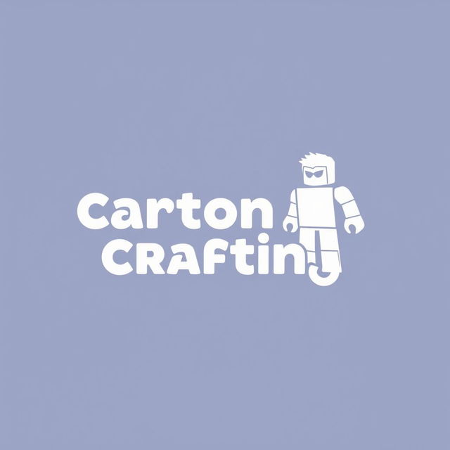 A minimalist logo design for a channel named 'Cartoon Crafting', dedicated to Roblox Studio cartoons