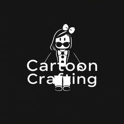 A logo design for a brand named 'Cartoon Crafting', which draws inspiration from Chanel but tailored for Roblox Studio cartoons