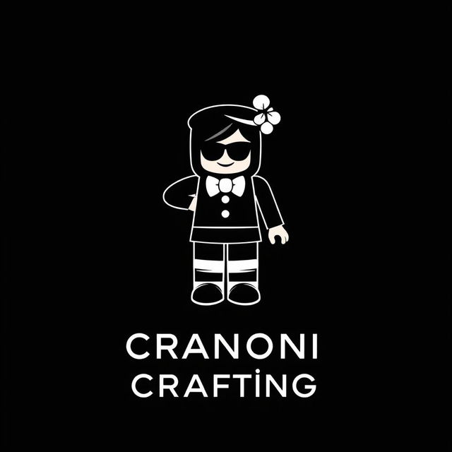 A logo design for a brand named 'Cartoon Crafting', which draws inspiration from Chanel but tailored for Roblox Studio cartoons