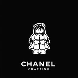 A logo design for a brand named 'Cartoon Crafting', which draws inspiration from Chanel but tailored for Roblox Studio cartoons