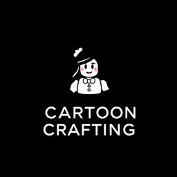 A logo design for a brand named 'Cartoon Crafting', which draws inspiration from Chanel but tailored for Roblox Studio cartoons
