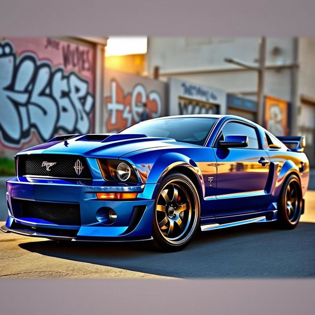 A sleek, modified 2006 Ford Mustang featuring a Pandem body kit