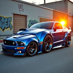 A sleek, modified 2006 Ford Mustang featuring a Pandem body kit