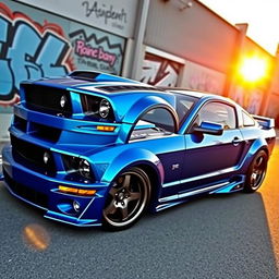 A sleek, modified 2006 Ford Mustang featuring a Pandem body kit