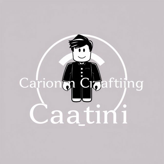 A logo design for 'Cartoon Crafting', inspired by Chanel and focused on Roblox Studio cartoons