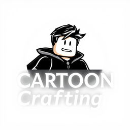 A logo design for 'Cartoon Crafting', inspired by Chanel, focused on Roblox Studio cartoons