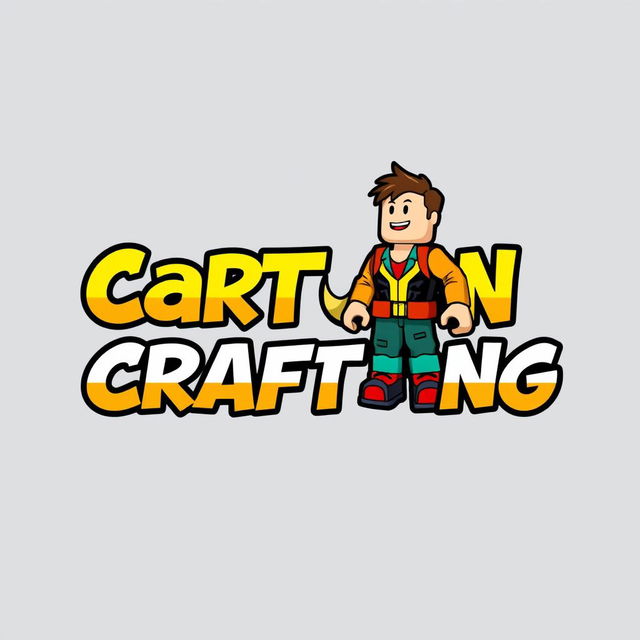 A logo design for a channel named 'Cartoon Crafting', focused on Roblox Studio cartoons