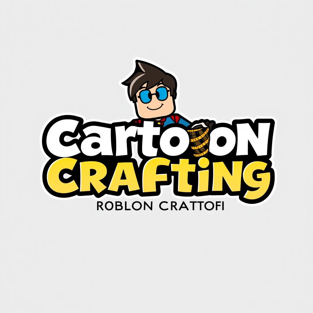 A logo design for a channel named 'Cartoon Crafting', focused on Roblox Studio cartoons