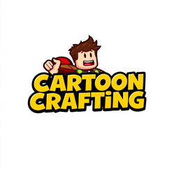 A logo design for a channel named 'Cartoon Crafting', dedicated to Roblox Studio cartoons