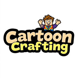 A logo design for a channel named 'Cartoon Crafting', dedicated to Roblox Studio cartoons