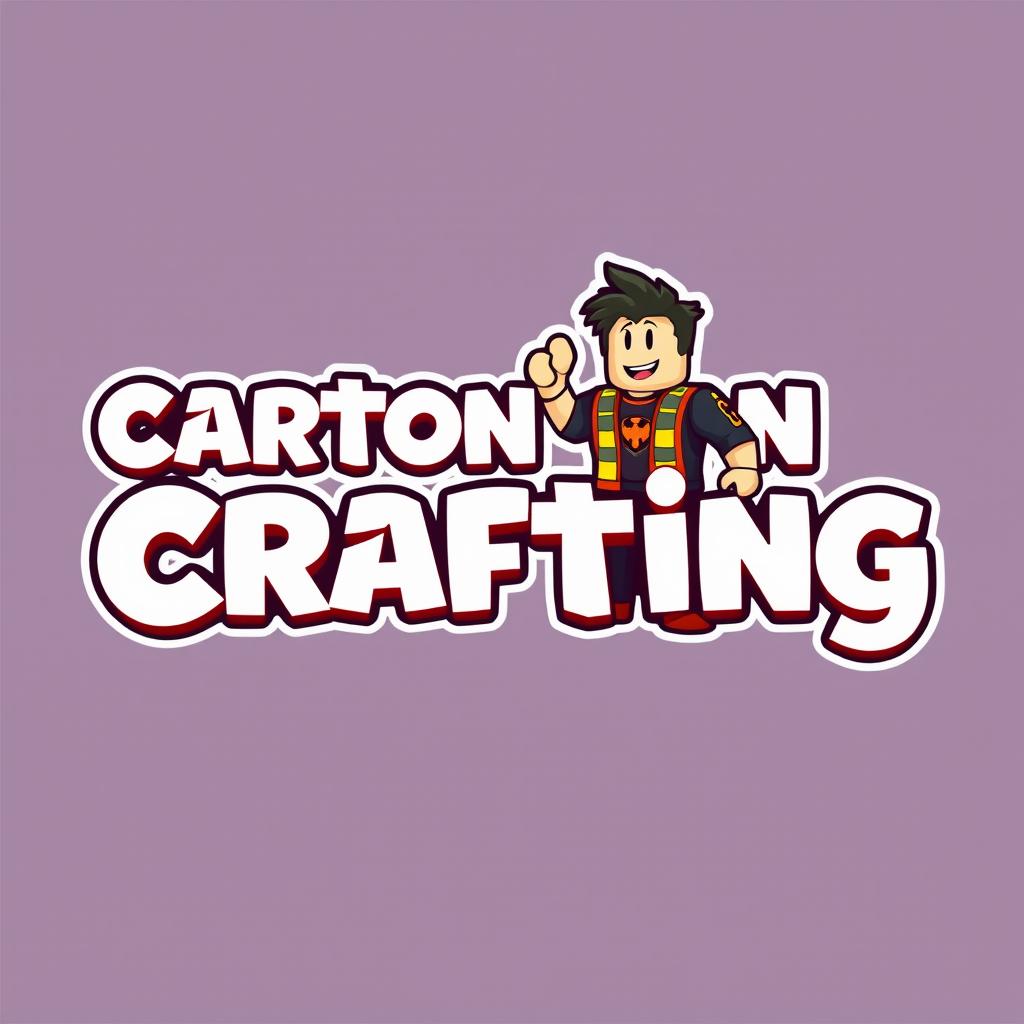 A logo design for a channel named 'Cartoon Crafting', dedicated to Roblox Studio cartoons