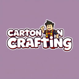 A logo design for a channel named 'Cartoon Crafting', dedicated to Roblox Studio cartoons