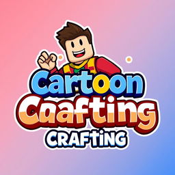 A logo design for a channel named 'Cartoon Crafting', dedicated to Roblox Studio cartoons