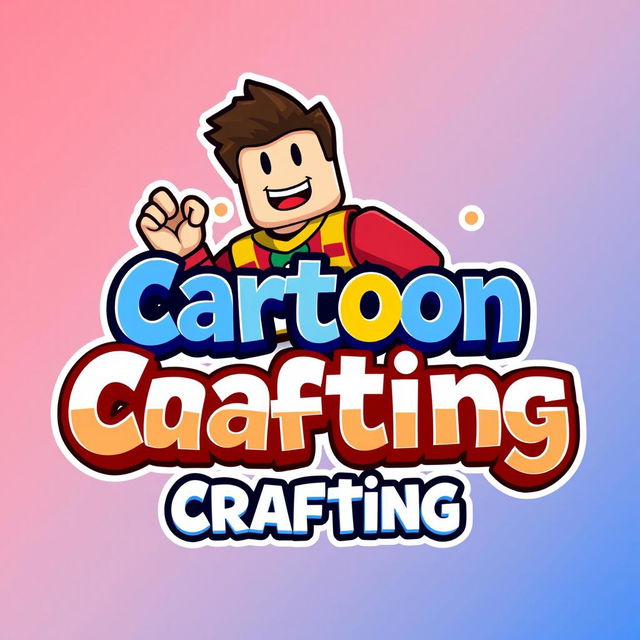 A logo design for a channel named 'Cartoon Crafting', dedicated to Roblox Studio cartoons