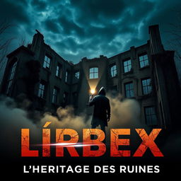 A cinematic poster for an urban exploration (URBEX) themed movie titled 'L'Héritage des Ruines'