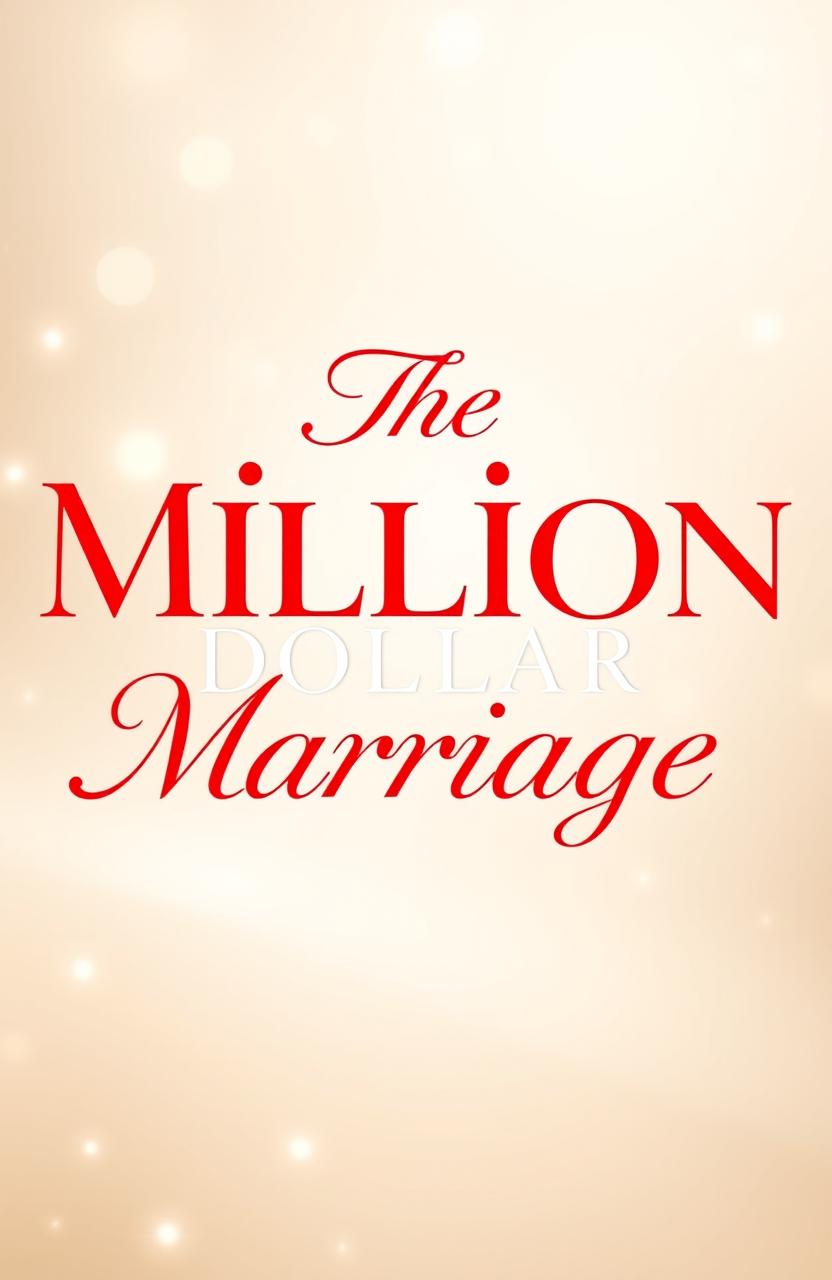 The phrase 'The Million Dollar Marriage' elegantly designed in a luxurious style