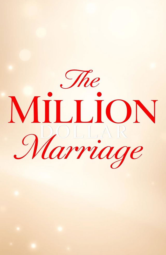 The phrase 'The Million Dollar Marriage' elegantly designed in a luxurious style