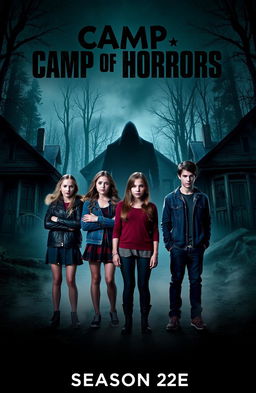 A thrilling and suspenseful cover for the TV series "Camp of Horrors" Season 2