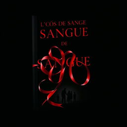 A dramatic book cover for 'Laços de Sangue', featuring bold, captivating typography in striking red letters