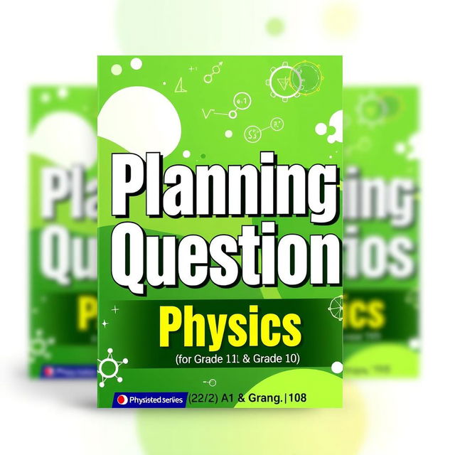 A vibrant and eye-catching book cover design for 'Planning Questions (Physics) for Grade 11 & Grade 10'