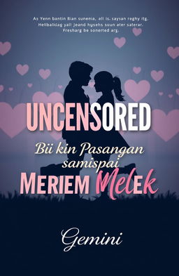 A book cover design for the title 'Uncensored Bikin Pasangan Sampai Merem Melek' featuring a captivating and bold style