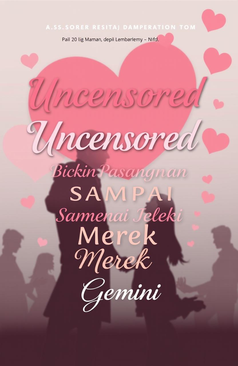 A book cover design for the title 'Uncensored Bikin Pasangan Sampai Merem Melek' featuring a captivating and bold style