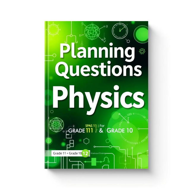 An eye-catching book cover design for 'Planning Questions (Physics) for Grade 11 & Grade 10'