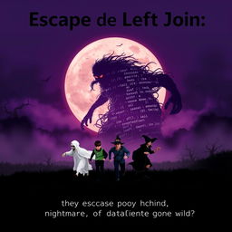 A movie poster for a Halloween-themed film titled 'Escape de Left Join'