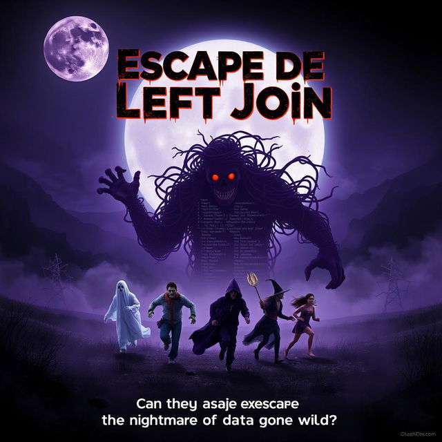 A movie poster for a Halloween-themed film titled 'Escape de Left Join'