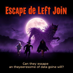 A movie poster for a Halloween-themed film titled 'Escape de Left Join'