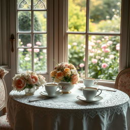 A vintage-themed image that showcases an elegant tea party setting