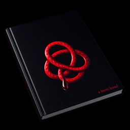 A striking book cover featuring a prominent 'blood knot' symbol, intricately designed with a deep crimson color