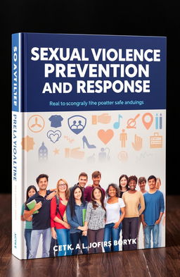 An educational book cover design focusing on the topic of sexual violence prevention and response