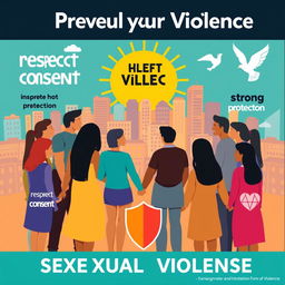 A powerful and inspiring educational campaign poster on the prevention of sexual violence