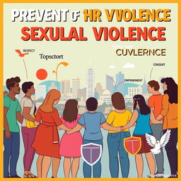 A powerful and inspiring educational campaign poster on the prevention of sexual violence