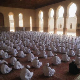 Post-Dhuhr prayer, the villagers remain within the sun-drenched mosque, engaging in a collective recitation of the holy Qur'an. It's a peaceful scene, rich with the harmony of shared spirituality